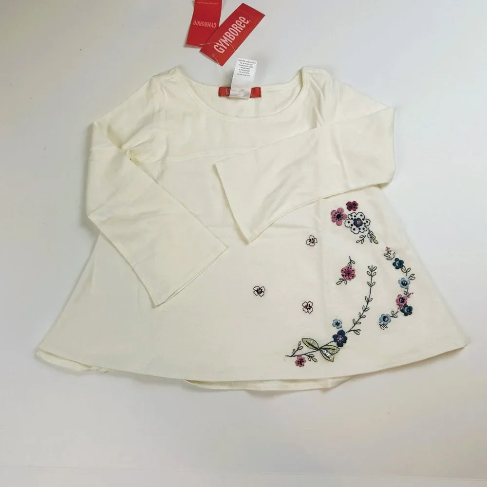 NWOT Gymboree Girl Floral Knit Pant & Embroidered Flower A-Line Top Size 7